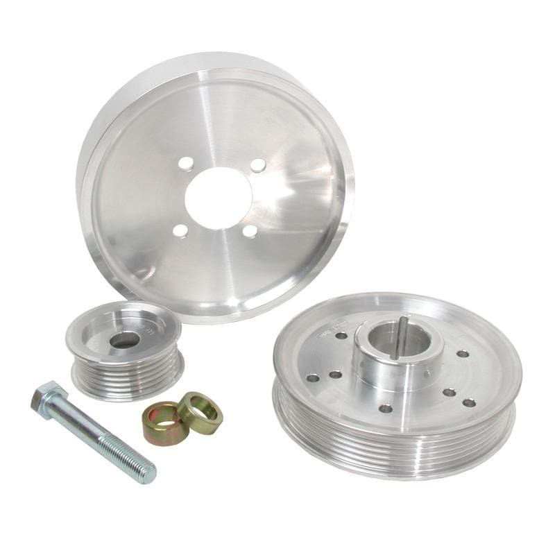 BBK - Pulleys - Crank, Underdrive - BBK 02-04 Mustang 4.6 GT Underdrive Pulley Kit - Lightweight CNC Billet Aluminum (3pc) - Anything Coyote