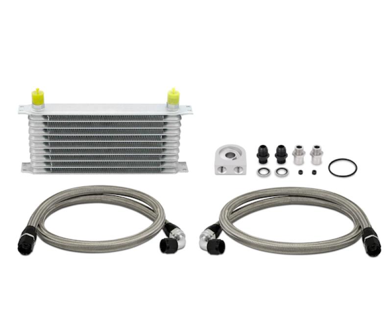 Mishimoto - Oil Coolers - Mishimoto Universal 10 Row Oil Cooler Kit (Metal Braided Lines) - Anything Coyote