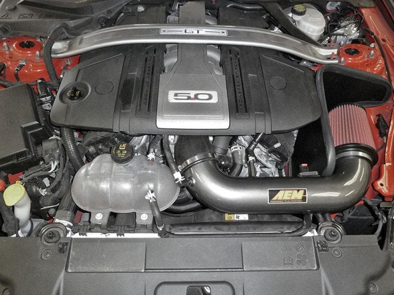 AEM Induction - Cold Air Intakes - AEM 2018 Ford Mustang V8-5.0L F/I Gunmetal Gray Cold Air Intake - Anything Coyote