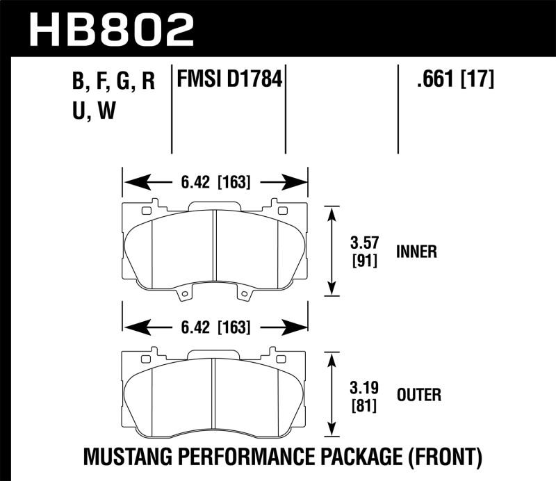 Hawk Performance - Brake Pads - Performance - Hawk 15-17 Ford Mustang Performance Package HPS 5.0 Front Brake Pads - Anything Coyote