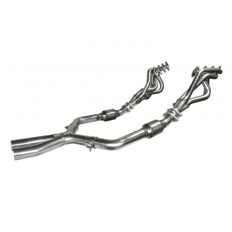 Kooks Headers - Headers & Manifolds - Kooks 05-10 Ford Mustang GT Manual 1 5/8in x 2 1/2in SS Long Tube Headers and OEM Catted SS X Pipe - Anything Coyote