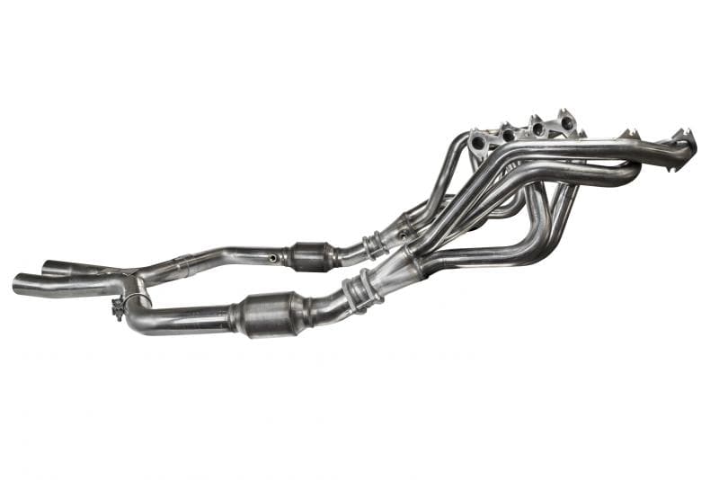 Kooks Headers - Headers & Manifolds - Kooks 05-10 Ford Mustang GT Manual 1 5/8in x 2 1/2in SS Long Tube Headers and OEM Catted SS X Pipe - Anything Coyote