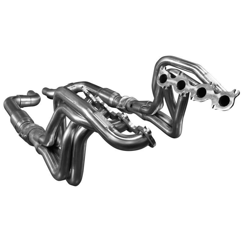 Kooks Headers - Headers & Manifolds - Kooks 15+ Mustang 5.0L 4V 1 7/8in x 3in SS Headers w/ Catted OEM Connection Pipe - Anything Coyote