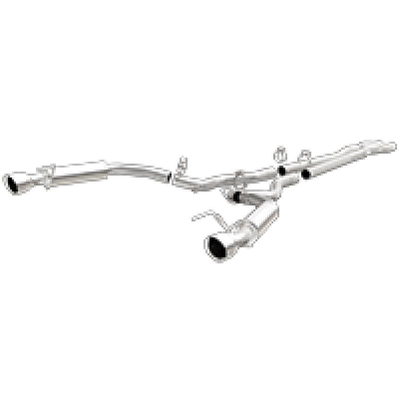 Magnaflow - Catback - MagnaFlow Cat Back, SS, 2.5in, Competition, Dual Split Polished 4.5in Tips 2015 Ford Mustang V6 3.7L - Anything Coyote