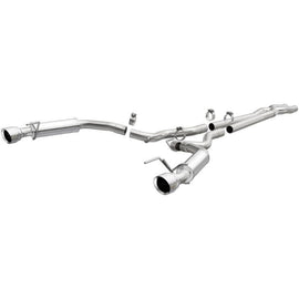 Magnaflow - Catback - MagnaFlow Cat Back, SS, 2.5in, Competition, Dual Split Polished 4.5in Tips 2015 Ford Mustang V6 3.7L - Anything Coyote
