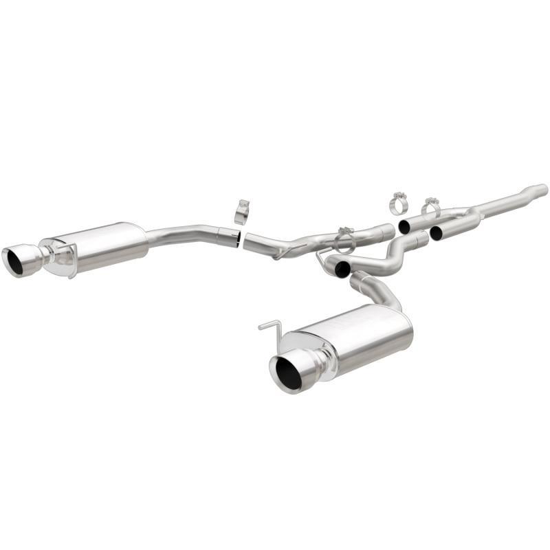 Magnaflow - Catback - MagnaFlow Cat Back, SS, 2.5in, Street, Dual Split Polished 4.5in Tips 2015 Ford Mustang Ecoboost - Anything Coyote