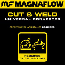 Load image into Gallery viewer, Magnaflow - Catalytic Converter Universal - MagnaFlow Conv Univ 2.25in Inlet/Outlet Center/Center Round 9in Body L x 5.125in W x 13in Overall L - Anything Coyote