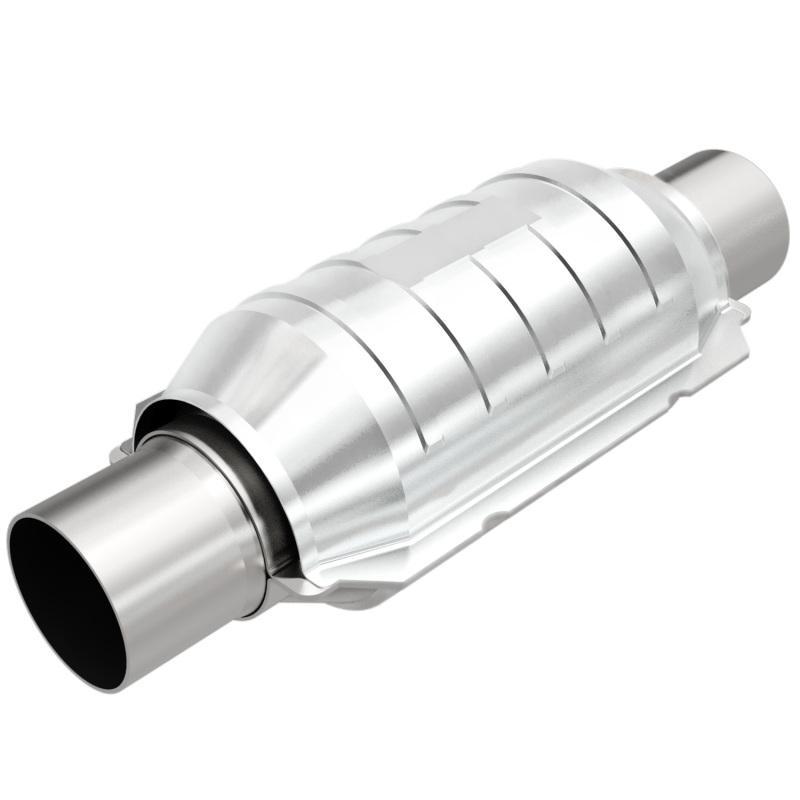 Magnaflow - Catalytic Converter Universal - MagnaFlow Conv Univ 2.25in Inlet/Outlet Center/Center Round 9in Body L x 5.125in W x 13in Overall L - Anything Coyote