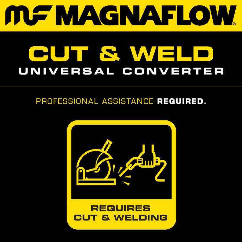 Magnaflow - Catalytic Converter Universal - MagnaFlow Conv Univ 2.5in Inlet/Outlet Center/Center Round 11in Body L x 5.125in W x 15in Overall L - Anything Coyote