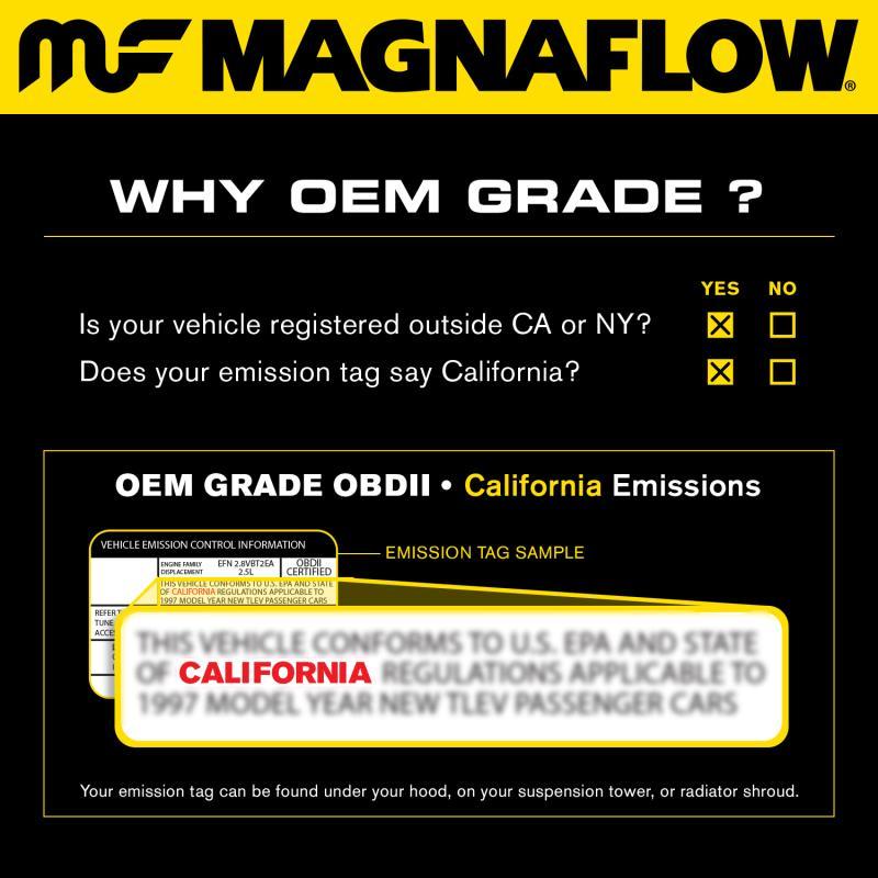 Magnaflow - Catalytic Converter Universal - MagnaFlow Conv Univ 2.5in Inlet/Outlet Center/Center Round 11in Body L x 5.125in W x 15in Overall L - Anything Coyote