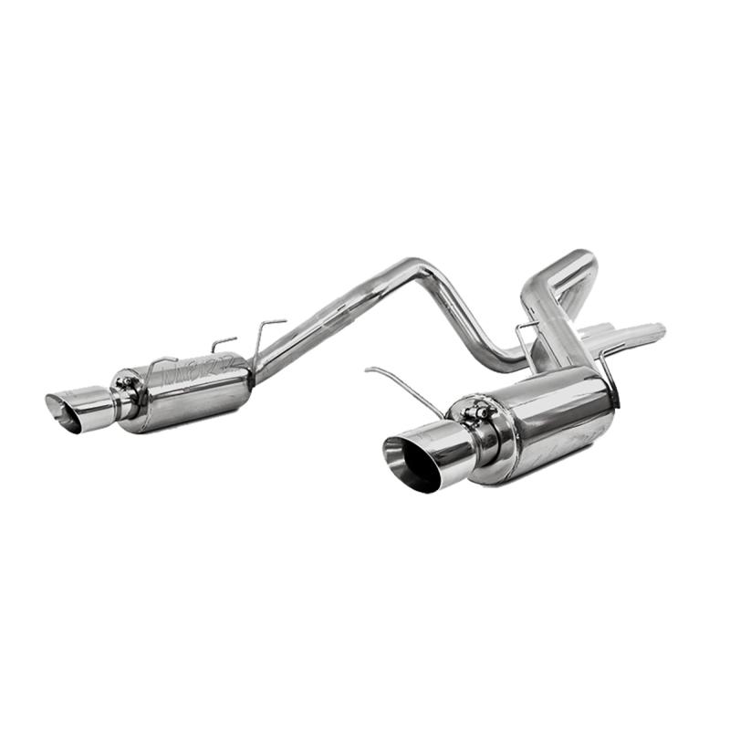 MBRP - Catback - MBRP 11-14 Ford Mustang GT 5.0L Dual Split Rear Street Version T409 3in Cat Back Exhaust System - Anything Coyote