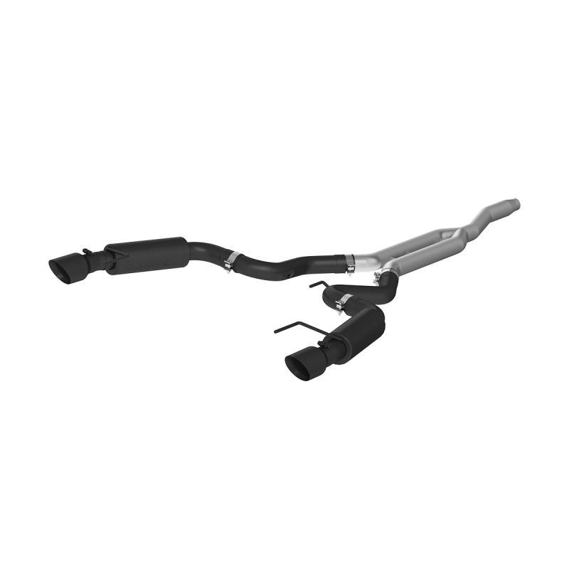 MBRP - Catback - MBRP 15-19 Ford Mustang EcoBoost 2.3L Black 3in Cat Back Dual Split Rear Exit (Race Version) - Anything Coyote