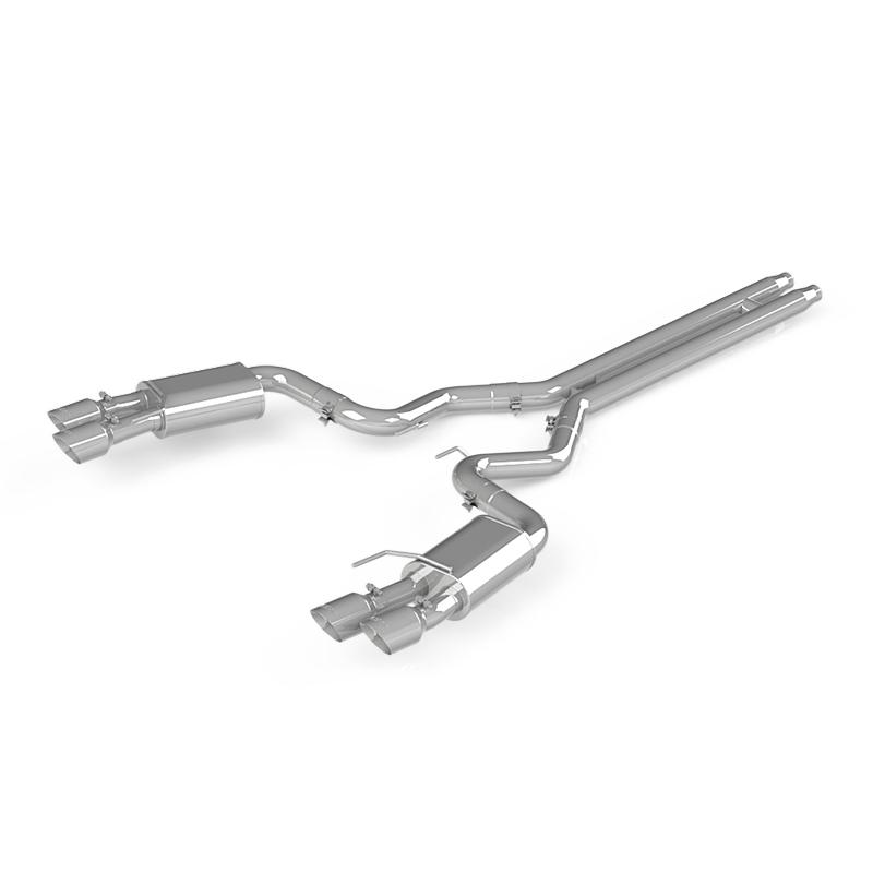 MBRP - Catback - MBRP 18-19 Ford Mustang GT 5.0 3in Dual Split Rear Cat Back w/ Quad 4.0in Dual Wall Tips- T304 - Anything Coyote