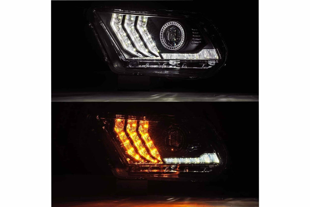 AlphaRex - Headlights - AlphaRex Pro-Series Halogen Heads: Ford Mustang (10-14) - Gloss Black (Set) - Anything Coyote