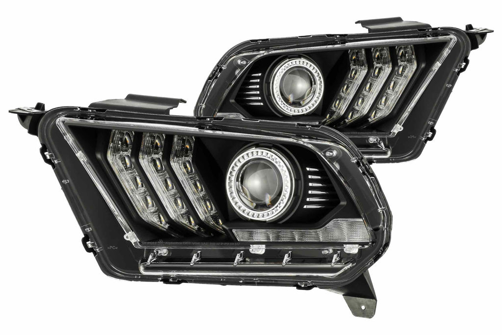AlphaRex - Headlights - AlphaRex Pro-Series Halogen Heads: Ford Mustang (10-14) - Matte Black / Chrome (Set) - Anything Coyote