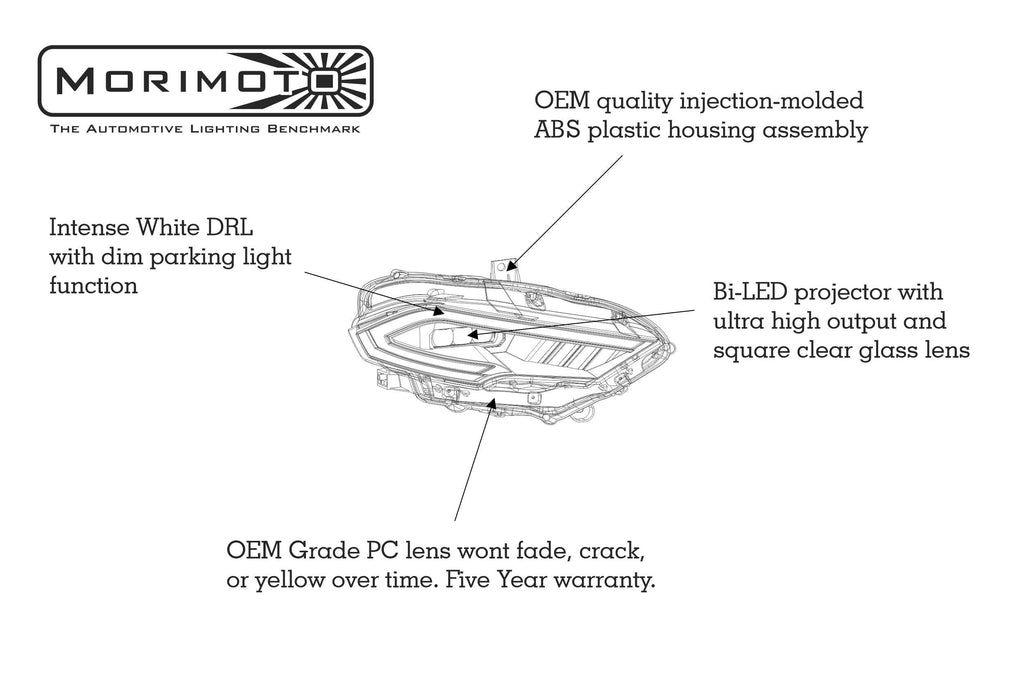 XB LED Heads: Ford Mustang (18-21) (Pair / ASM)