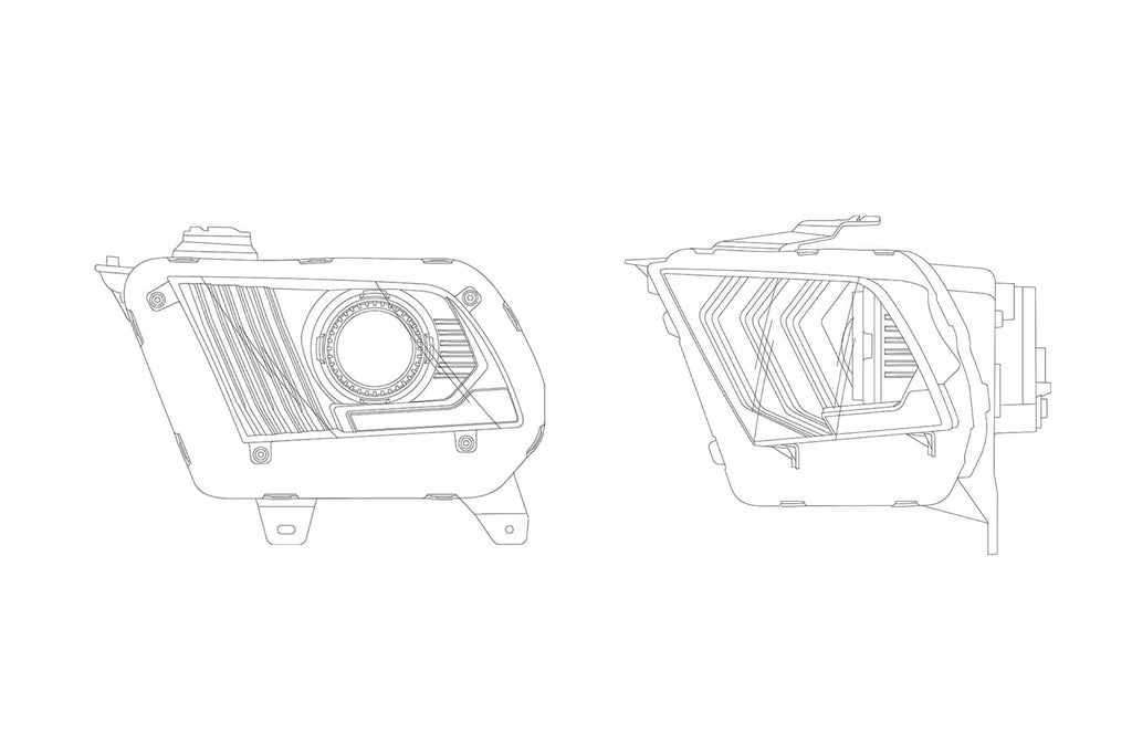 AlphaRex Pro-Series Halogen Heads: Ford Mustang (10-14) - Chrome (Set)