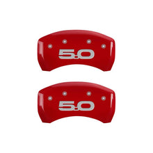 Load image into Gallery viewer, MGP - Caliper Covers - MGP 4 Caliper Covers Engraved Front 2015/Mustang Engraved Rear 2015/50 Red finish silver ch - Anything Coyote