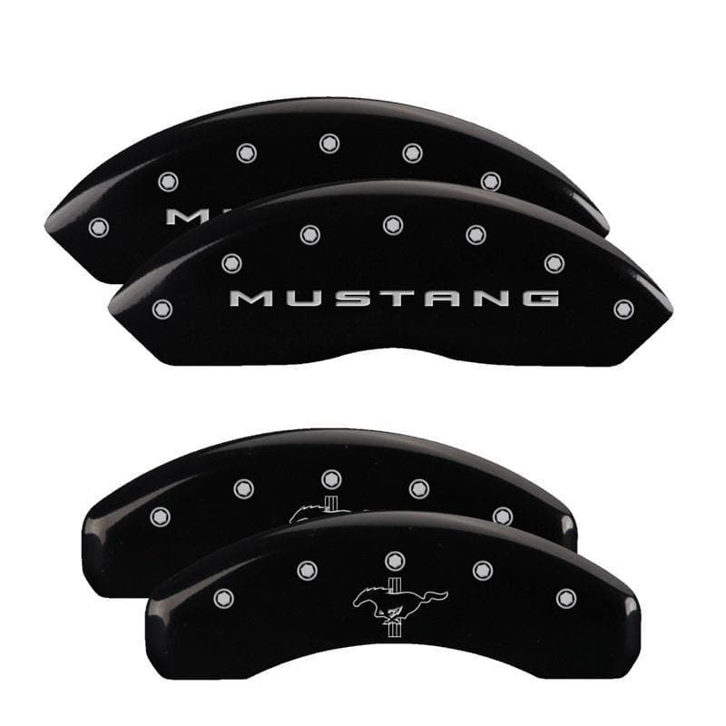 MGP - Caliper Covers - MGP 4 Caliper Covers Engraved Front 2015/Mustang Engraved Rear 2015/Bar & Pony Black finish slvr ch - Anything Coyote