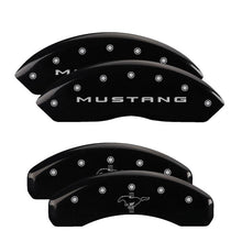 Load image into Gallery viewer, MGP - Caliper Covers - MGP 4 Caliper Covers Engraved Front 2015/Mustang Engraved Rear 2015/Bar &amp; Pony Black finish slvr ch - Anything Coyote