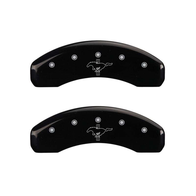 MGP - Caliper Covers - MGP 4 Caliper Covers Engraved Front 2015/Mustang Engraved Rear 2015/Bar & Pony Black finish slvr ch - Anything Coyote