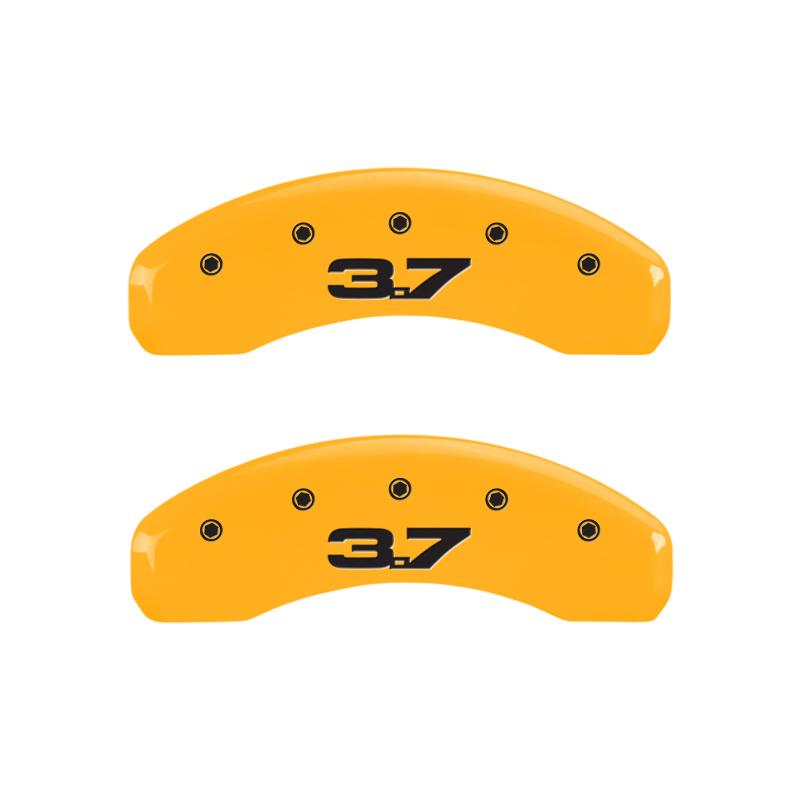 MGP - Caliper Covers - MGP 4 Caliper Covers Engraved Front 2015/Mustang Engraved Rear 2015/Bar & Pony Black finish slvr ch - Anything Coyote