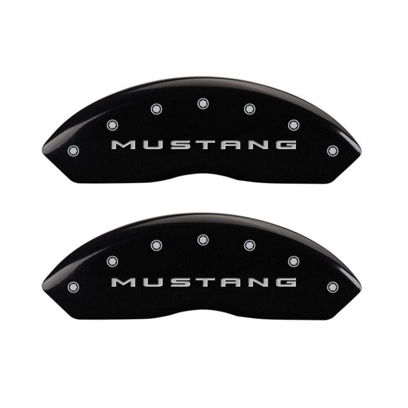 MGP - Caliper Covers - MGP 4 Caliper Covers Engraved Front 2015/Mustang Engraved Rear 2015/Bar & Pony Black finish slvr ch - Anything Coyote