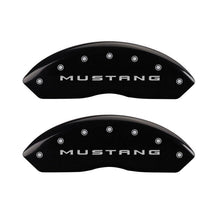 Load image into Gallery viewer, MGP - Caliper Covers - MGP 4 Caliper Covers Engraved Front 2015/Mustang Engraved Rear 2015/Bar &amp; Pony Black finish slvr ch - Anything Coyote