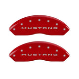 MGP 4 Caliper Covers Engraved Front 2015/Mustang Engraved Rear 2015/Bar & Pony Red finish silver ch
