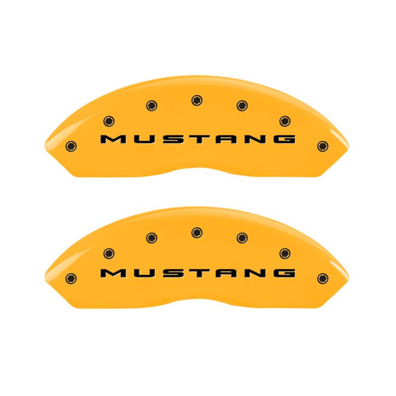 MGP - Caliper Covers - MGP 4 Caliper Covers Engraved Front 2015/Mustang Engraved Rear 2015/Bar & Pony ylw finish black ch - Anything Coyote