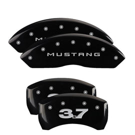 MGP - Caliper Covers - MGP 4 Caliper Covers Engraved Front 2015/Mustang Engraved Rear 2015/GT Yellow finish black ch - Anything Coyote