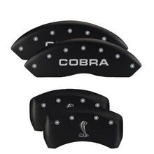 Load image into Gallery viewer, MGP - Caliper Covers - MGP 4 Caliper Covers Engraved Front Mustang Engraved Rear 50 Black finish silver ch - Anything Coyote