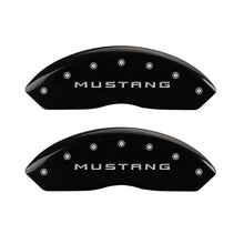 Load image into Gallery viewer, MGP - Caliper Covers - MGP 4 Caliper Covers Engraved Front Mustang Engraved Rear 50 Black finish silver ch - Anything Coyote