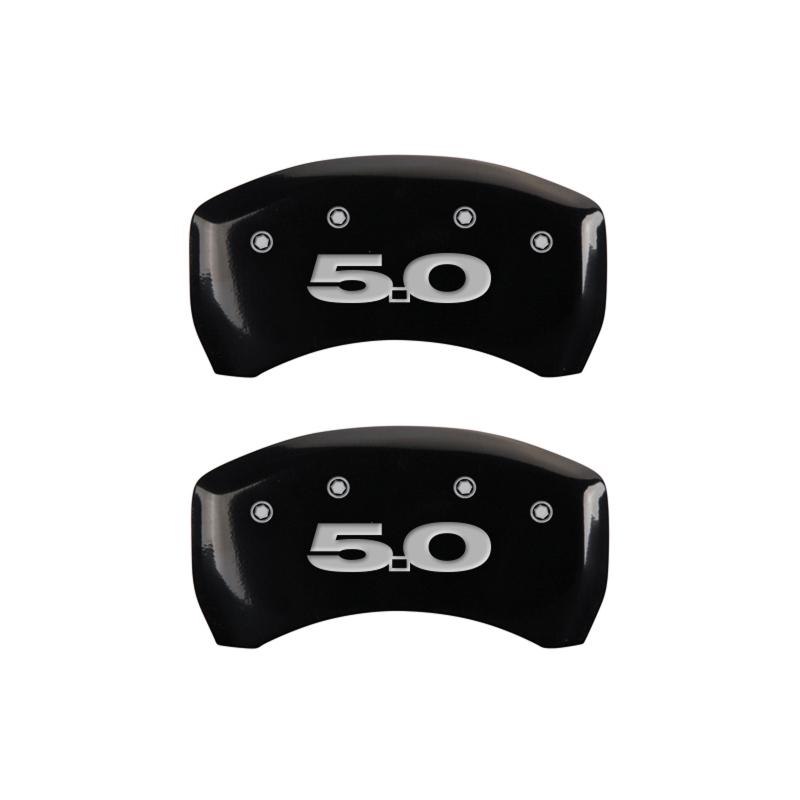 MGP - Caliper Covers - MGP 4 Caliper Covers Engraved Front Mustang Engraved Rear 50 Black finish silver ch - Anything Coyote