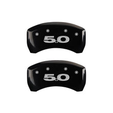 Load image into Gallery viewer, MGP - Caliper Covers - MGP 4 Caliper Covers Engraved Front Mustang Engraved Rear 50 Black finish silver ch - Anything Coyote