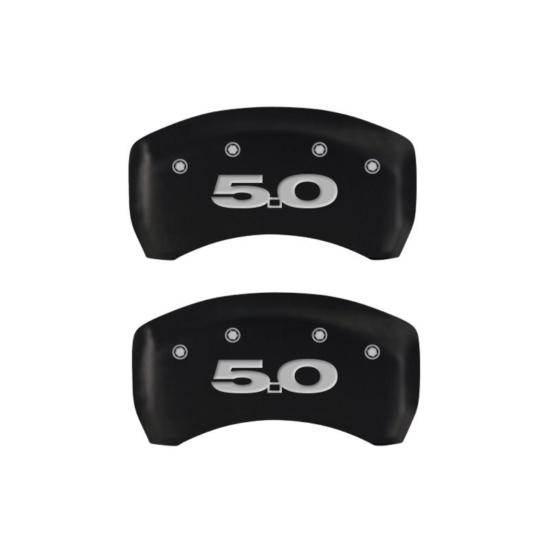 MGP - Caliper Covers - MGP 4 Caliper Covers Engraved Front Mustang Engraved Rear 50 Red finish silver ch - Anything Coyote