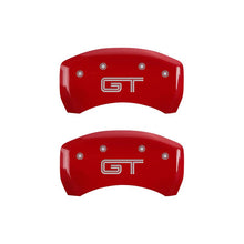 Load image into Gallery viewer, MGP - Caliper Covers - MGP 4 Caliper Covers Engraved Front Mustang Engraved Rear GT Red finish silver ch - Anything Coyote