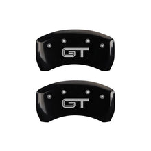 Load image into Gallery viewer, MGP - Caliper Covers - MGP 4 Caliper Covers Engraved Front Mustang Engraved Rear S197/GT Black finish silver ch - Anything Coyote