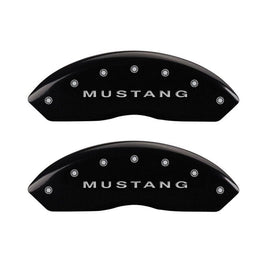 MGP - Caliper Covers - MGP 4 Caliper Covers Engraved Front Mustang Engraved Rear S197/GT Black finish silver ch - Anything Coyote