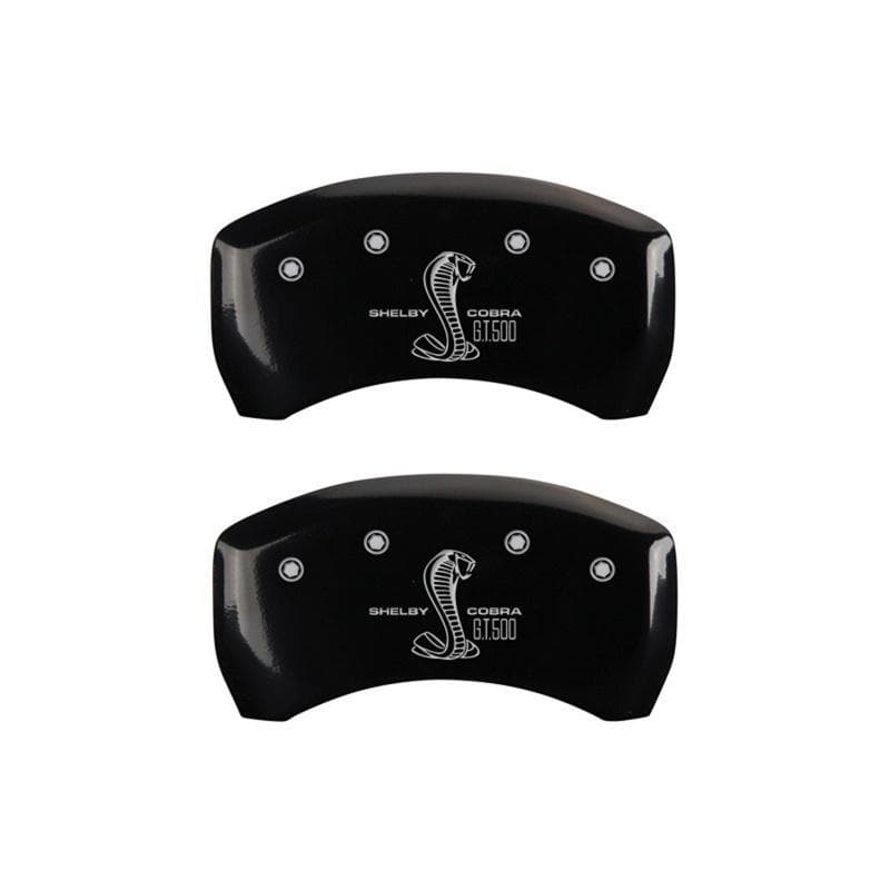 MGP - Caliper Covers - MGP Rear set 2 Caliper Covers Engraved Rear GT500 Shelby & Cobra Black finish silver ch - Anything Coyote