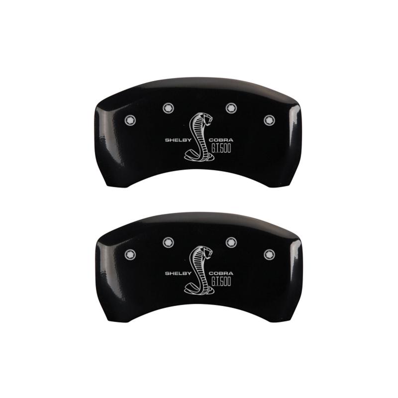 MGP - Caliper Covers - MGP Rear set 2 Caliper Covers Engraved Rear GT500 Shelby & Cobra Black finish silver ch - Anything Coyote