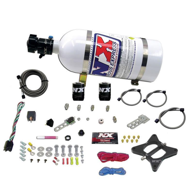 Nitrous Express - Nitrous Systems - Nitrous Express 96-04 Ford Mustang 4.6L 2 Valve Nitrous Plate Kit w/10lb Bottle - Anything Coyote