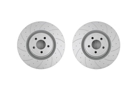 Pedders - Brake Rotors - Slot & Drilled - Pedders 2015+ Ford Mustang GT S550 Rear Drilled & Slotted Brake Rotors - Pair - Anything Coyote