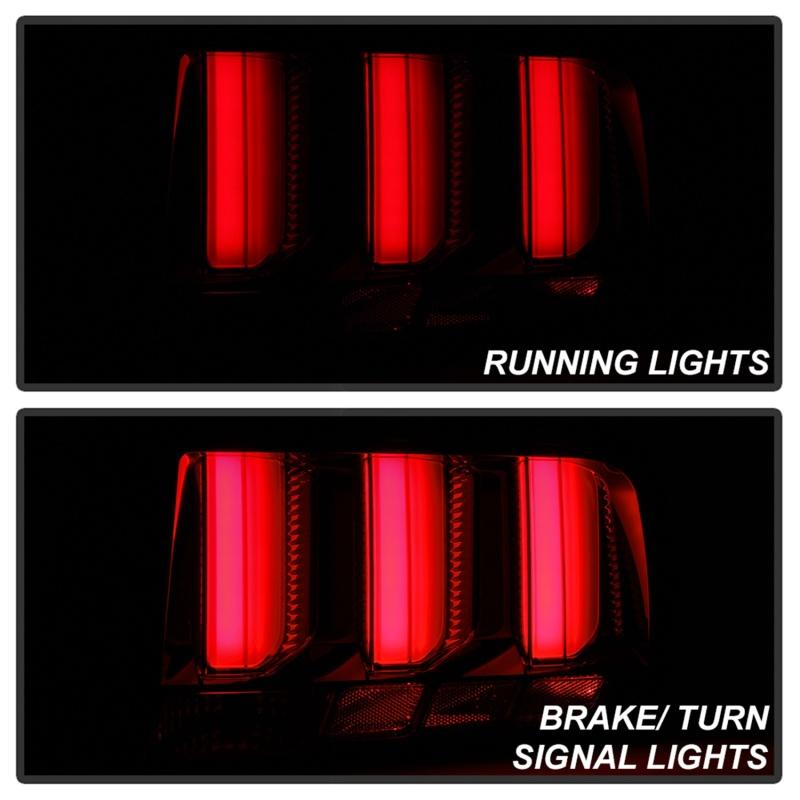 SPYDER - Tail Lights - Spyder 05-09 Ford Mustang (Red Light Bar) LED Tail Lights - Black ALT-YD-FM05V3-RBLED-BK - Anything Coyote
