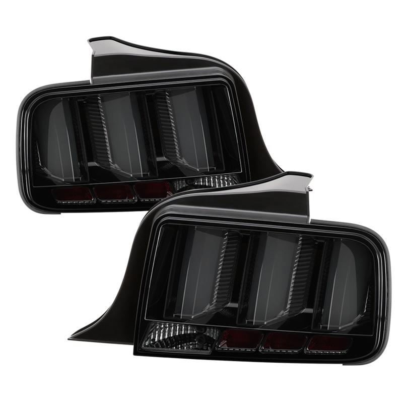 SPYDER - Tail Lights - Spyder 05-09 Ford Mustang (White Light Bar) LED Tail Lights - Smoke ALT-YD-FM05V3-LED-SM - Anything Coyote