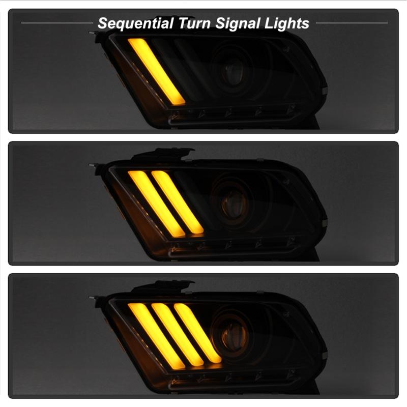 SPYDER - Headlights - Spyder 13-14 Ford Mustang (HID Only) Projector Headlights w/Turn Signals - Blk PRO-YD-FM13HID-BK - Anything Coyote