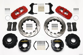 Wilwood - Big Brake Kits - Wilwood AERO4 Rear P-Brake Kit 14.00in Drill Red 2005-2014 Mustang - Anything Coyote