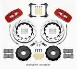 Wilwood AERO6 Front Hat Kit 14.00 Drilled Red 2015-Up Mustang w/Lines