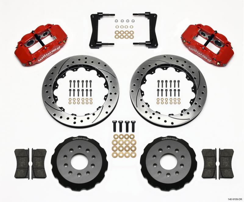 Wilwood - Big Brake Kits - Wilwood Narrow Superlite 6R Front Hat Kit 13.06in Drill Red 2005-2014 Mustang - Anything Coyote