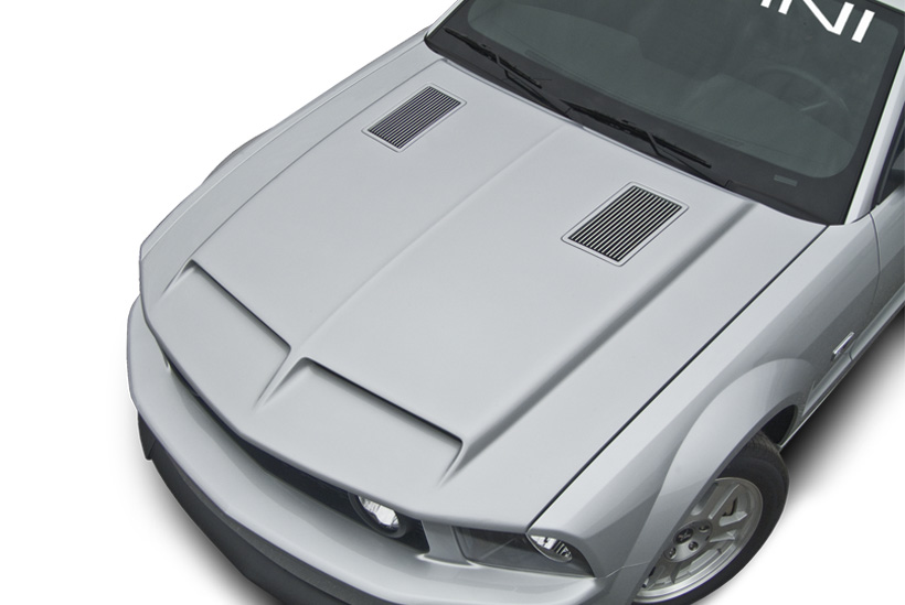 05-09 Mustang Type 4 Ram Air Hood w/ Billet Heat Extractors
